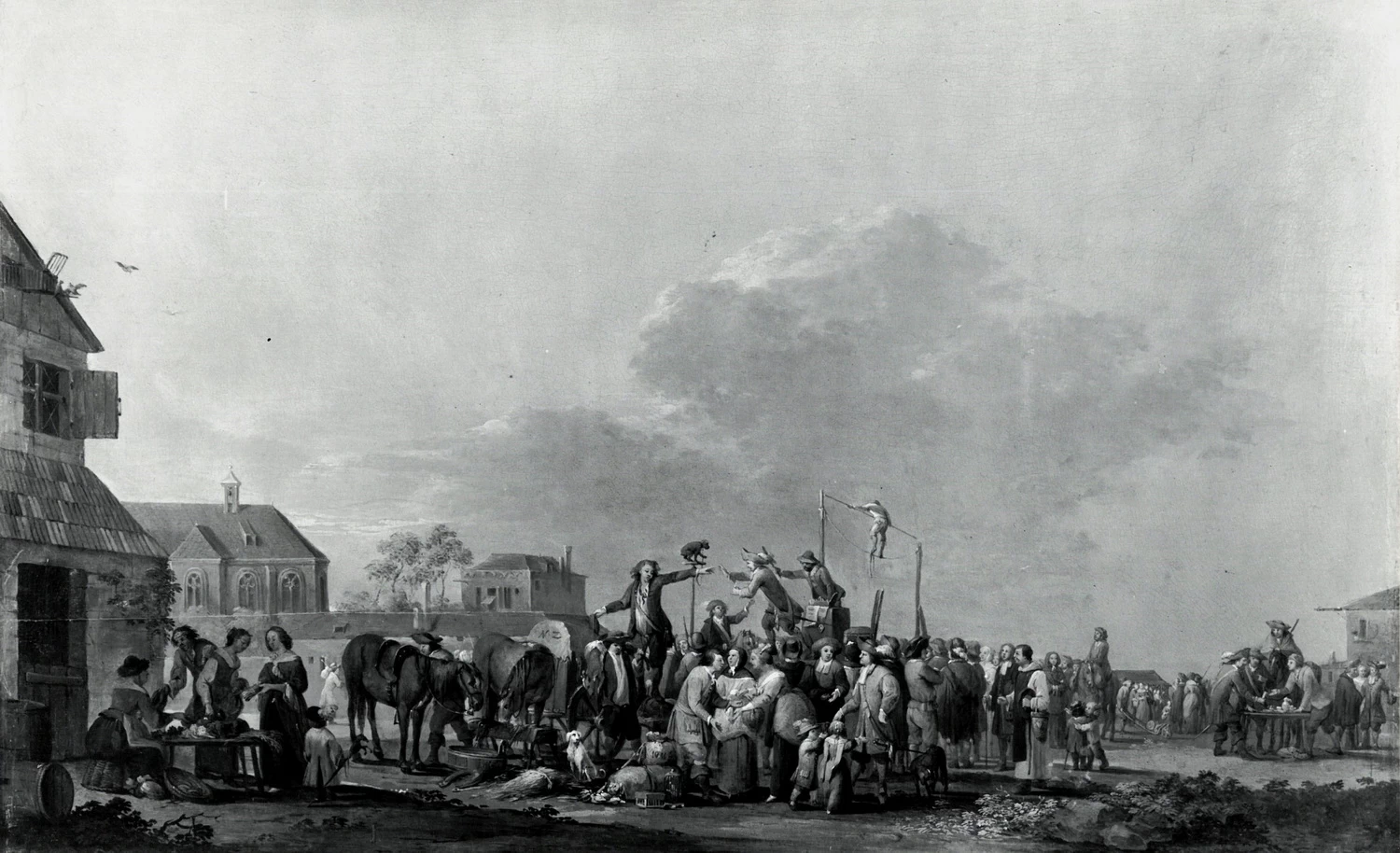 Burloni al mercato del villaggio